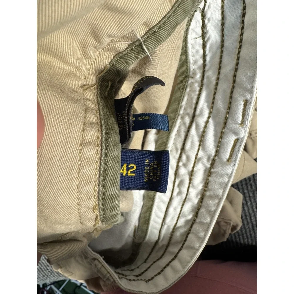 Polo Ralph Lauren Cargo Chino Shorts Mens 42 Khaki Baggy Relaxed Fit 11